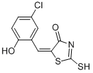 (5E)-5-(5-Chloro-2-hydroxybenzylidene)-2-mercapto-1,3-thiazol-4(5H)-oneStructure,6320-49-6Structure (5E)-5-(5-Chloro-2-hydroxybenzylidene)-2-mercapto-1,3-thiazol-4(5H)-one Structure,6320-49-6Structure