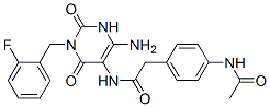  4-(乙?；被?-n-[4-氨基-1-[(2-氟苯基)甲基]-1,2,3,6-四氫-2,6-二氧代-5-嘧啶]-苯乙酰胺結(jié)構(gòu)式_637335-11-6結(jié)構(gòu)式