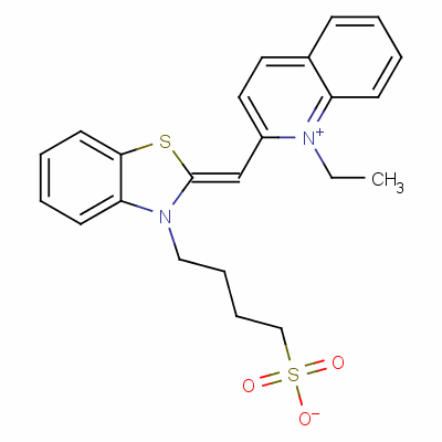 1-乙基-2-[[3-(4-磺酸基丁基)-3H-苯并噻唑-2-亞基]甲基]喹啉鎓結構式_63912-44-7結構式