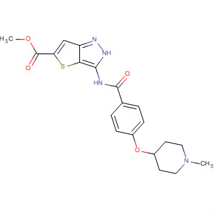 3-(4-(1-甲基哌啶-4-基氧基)苯酰胺)-1H-噻吩并[3,2-c]吡唑-5-羧酸甲酯結(jié)構(gòu)式_648411-47-6結(jié)構(gòu)式
