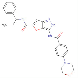3-[[4-(4-嗎啉)苯甲?；鵠氨基]-n-(1-苯基丙基)-1H-呋喃并[3,2-c]吡唑-5-羧酰胺結(jié)構(gòu)式_648412-44-6結(jié)構(gòu)式