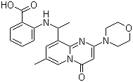 2-[[1-[7-甲基-2-(嗎啉-4-基)-4-氧代吡啶并[1,2-a]嘧啶-9-基]乙基]氨基]苯甲酸結(jié)構(gòu)式_663620-70-0結(jié)構(gòu)式
