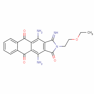 4,11-二氨基-2-(2-乙氧基乙基)-2,3-二氫-3-亞氨基-1H-萘并[2,3-f]異吲哚-1,5,10-三酮結(jié)構(gòu)式_6647-13-8結(jié)構(gòu)式