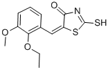 (5E)-5-(2-Ethoxy-3-methoxybenzylidene)-2-mercapto-1,3-thiazol-4(5H)-oneStructure,669747-24-4Structure (5E)-5-(2-Ethoxy-3-methoxybenzylidene)-2-mercapto-1,3-thiazol-4(5H)-one Structure,669747-24-4Structure