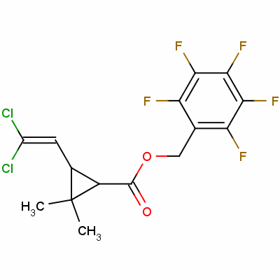 2,3,4,5,6-Pentafluorobenzyl 3-(2,2-dichlorovinyl)-2,2-dimethylcyclopropanecarboxylateStructure,67640-14-6Structure 2,3,4,5,6-Pentafluorobenzyl 3-(2,2-dichlorovinyl)-2,2-dimethylcyclopropanecarboxylate Structure,67640-14-6Structure