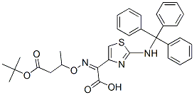 (Z)-2-(2-三苯甲基氨基噻唑-4-基)-2-(2-叔丁氧羰基丙-2-氧亞氨)乙酸結(jié)構(gòu)式_68672-66-2結(jié)構(gòu)式