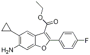 3-Benzofurancarboxylic acid, 6-amino-5-cyclopropyl-2-(4-fluorophenyl)-, ethyl esterStructure,691857-53-1Structure 3-Benzofurancarboxylic acid, 6-amino-5-cyclopropyl-2-(4-fluorophenyl)-, ethyl ester Structure,691857-53-1Structure