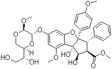 (1R,2R,3S,3AR,8BS)-6-[[(2S,3R,6R)-6-[(1R)-1,2-二羥基乙基]-3-甲氧基-1,4-二氧己環(huán)-2-基]氧基]-2,3,3A,8B-四氫-1,8B-二羥基-8-甲氧基-3A-(4-甲氧基苯基)-3-苯基-1H-環(huán)戊烯并[B]苯并呋喃-2-羧酸甲酯結(jié)構(gòu)式_697235-38-4結(jié)構(gòu)式