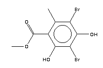 Methyl 3,5-dibromo-2,4-dihydroxy-6-methylbenzoateStructure,715-33-3Structure Methyl 3,5-dibromo-2,4-dihydroxy-6-methylbenzoate Structure,715-33-3Structure