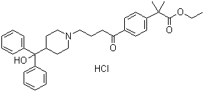 4-{4-[4-(羥基二苯甲基)-1-哌啶基]-1-氧代丁基}-alpha,alpha-二甲基苯乙酸乙酯鹽酸鹽結(jié)構(gòu)式_76811-96-6結(jié)構(gòu)式