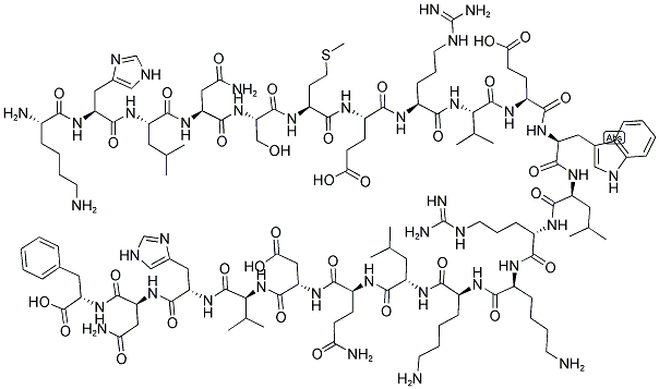 ALA-VAL-SER-GLU-ILE-GLN-PHE-MET-HIS-ASN-LEU-GLY-LYS-HIS-LEU-SER-SER-MET-GLU-ARG-VAL-GLU-TRP-LEU-ARG-LYS-LYS-LEU-GLN-ASP-VAL-HIS-ASN-PHE: AVSEIQFMHNLGKHLSSMERVEWLRKKLQDVHNF結(jié)構(gòu)式_81306-64-1結(jié)構(gòu)式