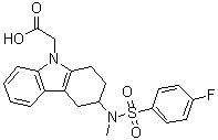 (+)-3-[[(4-氟苯基)磺?；鵠甲基氨基]-1,2,3,4-四氫-9H-咔唑-9-乙酸結(jié)構(gòu)式_844639-57-2結(jié)構(gòu)式