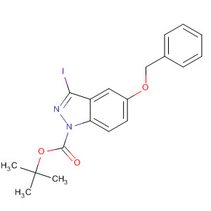 1H-indazole-1-carboxylic acid, 3-iodo-5-(phenylmethoxy)-, 1,1-dimethylethyl esterStructure,854633-04-8Structure 1H-indazole-1-carboxylic acid, 3-iodo-5-(phenylmethoxy)-, 1,1-dimethylethyl ester Structure,854633-04-8Structure