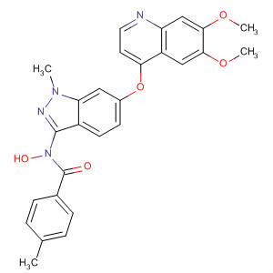 N-(6-((6,7-bis(methyloxy)-4-quinolinyl)oxy)-1-methyl-1h-indazol-3-yl)-4-(methyloxy)benzamideStructure,862178-87-8Structure N-(6-((6,7-bis(methyloxy)-4-quinolinyl)oxy)-1-methyl-1h-indazol-3-yl)-4-(methyloxy)benzamide Structure,862178-87-8Structure