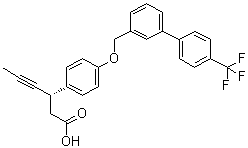 (S)-3-(4-((4-(trifluoromethyl)-[1,1-biphenyl]-3-yl)methoxy)phenyl)hex-4-ynoicacid Structure,865231-46-5Structure
