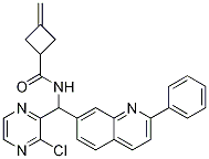 N-((3-chloropyrazin-2-yl)(2-phenylquinolin-7-yl)methyl)-3-methylenecyclobutanecarboxamideStructure,867163-52-8Structure N-((3-chloropyrazin-2-yl)(2-phenylquinolin-7-yl)methyl)-3-methylenecyclobutanecarboxamide Structure,867163-52-8Structure
