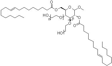 Ethoxylated methyl glucoside dioleateStructure,86893-19-8Structure Ethoxylated methyl glucoside dioleate Structure,86893-19-8Structure