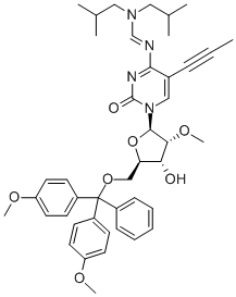 N4-(diisobutylaminomethylidene)-5’-o-(dimethoxytrityl)-5-(1-propynyl)-2’-o-methylcytidineStructure,869355-38-4Structure N4-(diisobutylaminomethylidene)-5’-o-(dimethoxytrityl)-5-(1-propynyl)-2’-o-methylcytidine Structure,869355-38-4Structure