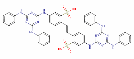 2,2-(1,2-乙烯二基)雙[5-[[4,6-雙(苯基氨基)-1,3,5-噻嗪-2-基]氨基]-苯磺酸結(jié)構(gòu)式_88-38-0結(jié)構(gòu)式