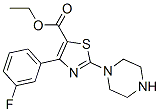 5-Thiazolecarboxylic acid, 4-(3-fluorophenyl)-2-(1-piperazinyl)-, ethyl esterStructure,887267-69-8Structure 5-Thiazolecarboxylic acid, 4-(3-fluorophenyl)-2-(1-piperazinyl)-, ethyl ester Structure,887267-69-8Structure