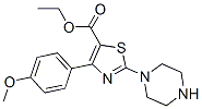 5-Thiazolecarboxylic acid, 4-(4-methoxyphenyl)-2-(1-piperazinyl)-, ethyl esterStructure,905807-68-3Structure 5-Thiazolecarboxylic acid, 4-(4-methoxyphenyl)-2-(1-piperazinyl)-, ethyl ester Structure,905807-68-3Structure