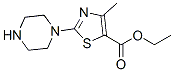 5-Thiazolecarboxylic acid, 4-methyl-2-(1-piperazinyl)-, ethyl esterStructure,905807-72-9Structure 5-Thiazolecarboxylic acid, 4-methyl-2-(1-piperazinyl)-, ethyl ester Structure,905807-72-9Structure