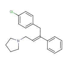 1-(4-(4-Chlorophenyl)-3-phenylbut-2-enyl)pyrrolidineStructure,91-82-7Structure 1-(4-(4-Chlorophenyl)-3-phenylbut-2-enyl)pyrrolidine Structure,91-82-7Structure