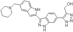 (5-(3-(5-(哌啶-1-甲基)-1H-吲哚-2-基)-1H-吲唑-6-基)-1H-1,2,3-噻唑-4-基)甲醇結(jié)構(gòu)式_916767-35-6結(jié)構(gòu)式