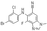 6-(4-溴-2-氯苯基氨基)-7-氟-3-甲基-3H-苯并[d]咪唑-5-甲腈結(jié)構(gòu)式_917980-15-5結(jié)構(gòu)式