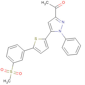 1-(5-{5-[3-(甲基磺酰基)苯基]-2-噻吩}-1-苯基-1H-吡唑-3-基)乙酮結(jié)構(gòu)式_918316-29-7結(jié)構(gòu)式
