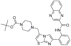 4-[[6-[2-[(2-Quinoxalinylcarbonyl)amino]phenyl]imidazo [2,1-b]thiazol-3-yl]methyl]-1-piperazinecarboxylic acid 1,1-dimethylethyl ester Structure,925436-46-0Structure