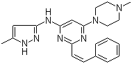 6-(4-甲基-1-哌嗪)-n-(5-甲基-1H-吡唑-3-基)-2-[(1z)-2-苯基乙烯]-4-嘧啶胺結(jié)構(gòu)式_934353-77-2結(jié)構(gòu)式