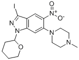 1H-Indazole, 3-iodo-6-(4-methyl-1-piperazinyl)-5-nitro-1-(tetrahydro-2H-pyran-2-yl)-Structure,937383-47-6Structure 1H-Indazole, 3-iodo-6-(4-methyl-1-piperazinyl)-5-nitro-1-(tetrahydro-2H-pyran-2-yl)- Structure,937383-47-6Structure