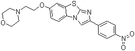 7-(2-嗎啉-4-基-乙氧基)-2-(4-硝基苯基)咪唑并[2,1-b][1,3]-苯并噻唑結(jié)構(gòu)式_950769-60-5結(jié)構(gòu)式