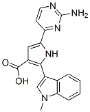 1H-pyrrole-3-carboxylic acid, 5-(2-amino-4-pyrimidinyl)-2-(1-methyl-1h-indol-3-yl)-Structure,951784-33-1Structure 1H-pyrrole-3-carboxylic acid, 5-(2-amino-4-pyrimidinyl)-2-(1-methyl-1h-indol-3-yl)- Structure,951784-33-1Structure