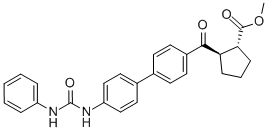 (1R,2R)-2-[[4-[[(苯基氨基)羰基]氨基][1,1-聯(lián)苯]-4-基]羰基]-環(huán)戊烷羧酸甲酯結(jié)構(gòu)式_959122-10-2結(jié)構(gòu)式