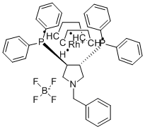 (3R,4R)-(+)-Bis(diphenylphosphino)-1-benzylpyrrolidine(1,5-cyclooctadiene)rhodium(I) tetrafluoroboraStructure,99143-48-3Structure (3R,4R)-(+)-Bis(diphenylphosphino)-1-benzylpyrrolidine(1,5-cyclooctadiene)rhodium(I) tetrafluorobora Structure,99143-48-3Structure