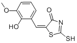 (5E)-5-(2-Hydroxy-3-methoxybenzylidene)-2-mercapto-1,3-thiazol-4(5H)-oneStructure,99972-65-3Structure (5E)-5-(2-Hydroxy-3-methoxybenzylidene)-2-mercapto-1,3-thiazol-4(5H)-one Structure,99972-65-3Structure