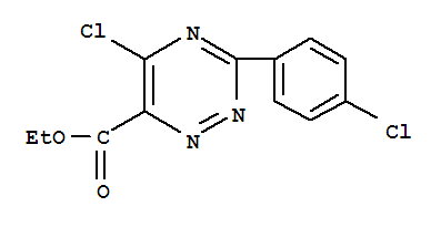 1,2,4-Triazine-6-carboxylic acid, 5-chloro-3-(4-chlorophenyl)-, ethyl esterStructure,126542-35-6Structure 1,2,4-Triazine-6-carboxylic acid, 5-chloro-3-(4-chlorophenyl)-, ethyl ester Structure,126542-35-6Structure