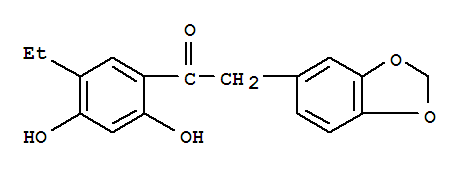 2-(1,3-苯并二氧代l-5-基)-1-(5-乙基-2,4-二羥基苯基)乙酮結(jié)構(gòu)式_159647-53-7結(jié)構(gòu)式