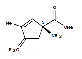 2-Cyclopentene-1-carboxylicacid,1-amino-3-methyl-4-methylene-,methylester,(1s)-(9ci)Structure,208510-16-1Structure 2-Cyclopentene-1-carboxylicacid,1-amino-3-methyl-4-methylene-,methylester,(1s)-(9ci) Structure,208510-16-1Structure