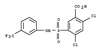 2,4-Dichloro-5-(3-trifluoromethyl-phenylsulfamoyl)-benzoic acidStructure,21525-24-6Structure 2,4-Dichloro-5-(3-trifluoromethyl-phenylsulfamoyl)-benzoic acid Structure,21525-24-6Structure