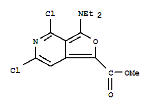 4,6-二氯-3-(二乙基氨基)-呋喃并[3,4-c]吡啶-1-羧酸甲酯結(jié)構(gòu)式_220559-34-2結(jié)構(gòu)式