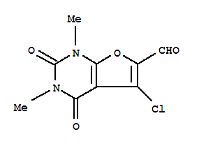 5-氯-1,2,3,4-四氫-1,3-二甲基-2,4-二氧代-呋喃并[2,3-d]嘧啶-6-羧醛結構式_238753-40-7結構式