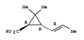 (1r,3r)-rel-(9ci)-2,2-二甲基-3-(1e)-1-丙烯基-環(huán)丙烷羧酸結構式_240494-66-0結構式