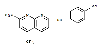 (9ci)-1-[4-[[5,7-雙(三氟甲基)-1,8-萘啶-2-基]氨基]苯基]-乙酮結構式_241488-41-5結構式