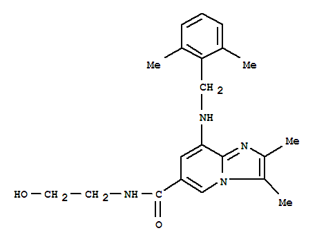 2,3-二甲基-8-(2,6-二甲基芐基氨基)-N-羥基乙基-咪唑并[1,2-a]吡啶-6-羧酰胺結(jié)構(gòu)式_248919-64-4結(jié)構(gòu)式