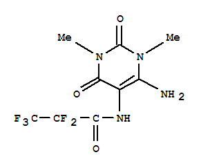 N-(6-氨基-1,2,3,4-四氫-1,3-二甲基-2,4-二氧代-5-嘧啶)-2,2,3,3,3-五氟-丙酰胺結(jié)構(gòu)式_288391-11-7結(jié)構(gòu)式
