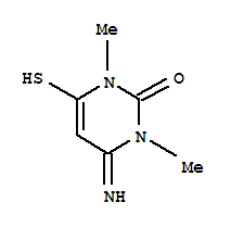 2(1H)-pyrimidinone, 3,4-dihydro-4-imino-6-mercapto-1,3-dimethyl-Structure,28860-32-4Structure 2(1H)-pyrimidinone, 3,4-dihydro-4-imino-6-mercapto-1,3-dimethyl- Structure,28860-32-4Structure