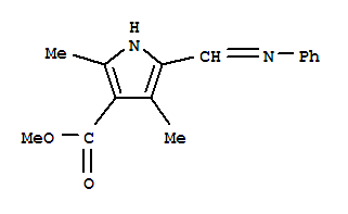 1H-pyrrole-3-carboxylicacid,2,4-dimethyl-5-[(phenylimino)methyl]-,methylester(9ci) Structure,300834-89-3Structure